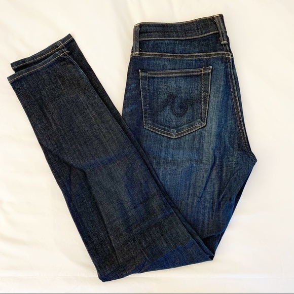 AG ADRIANO GOLDSCHMIED The Farrah Skinny High-Rise Dark Wash Denim Size 28 - Picture 1 of 6